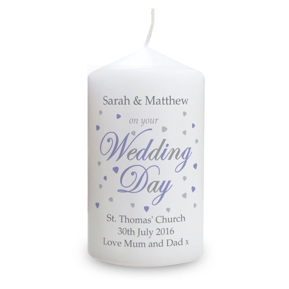 Personalised Wedding Day Pillar Candle £11.69